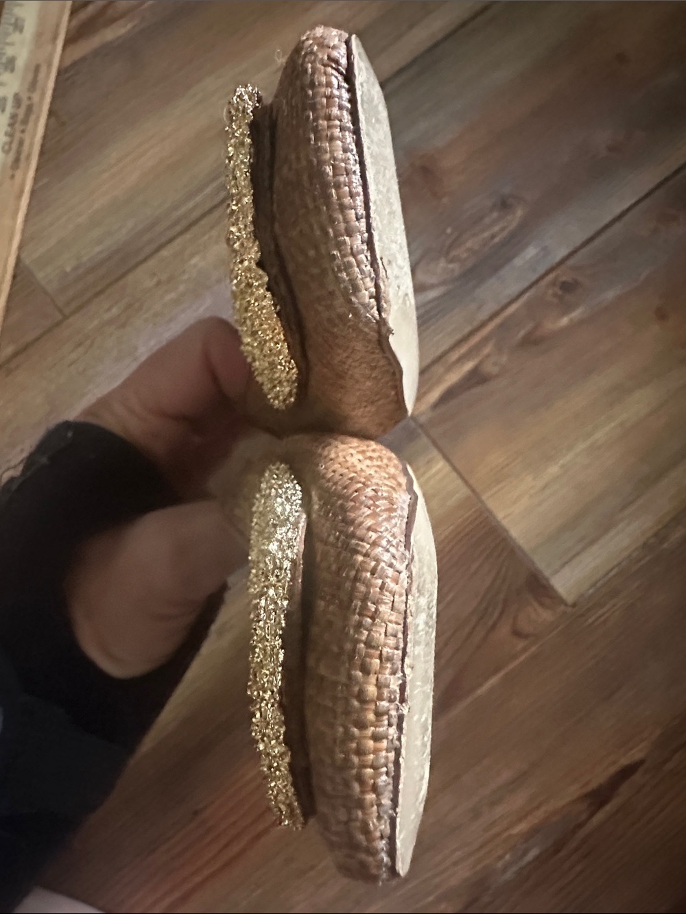 Sam Edelman Brown Woven Slide Mules with Gold Glitter Buckle 8.5 - Picture 5 of 5